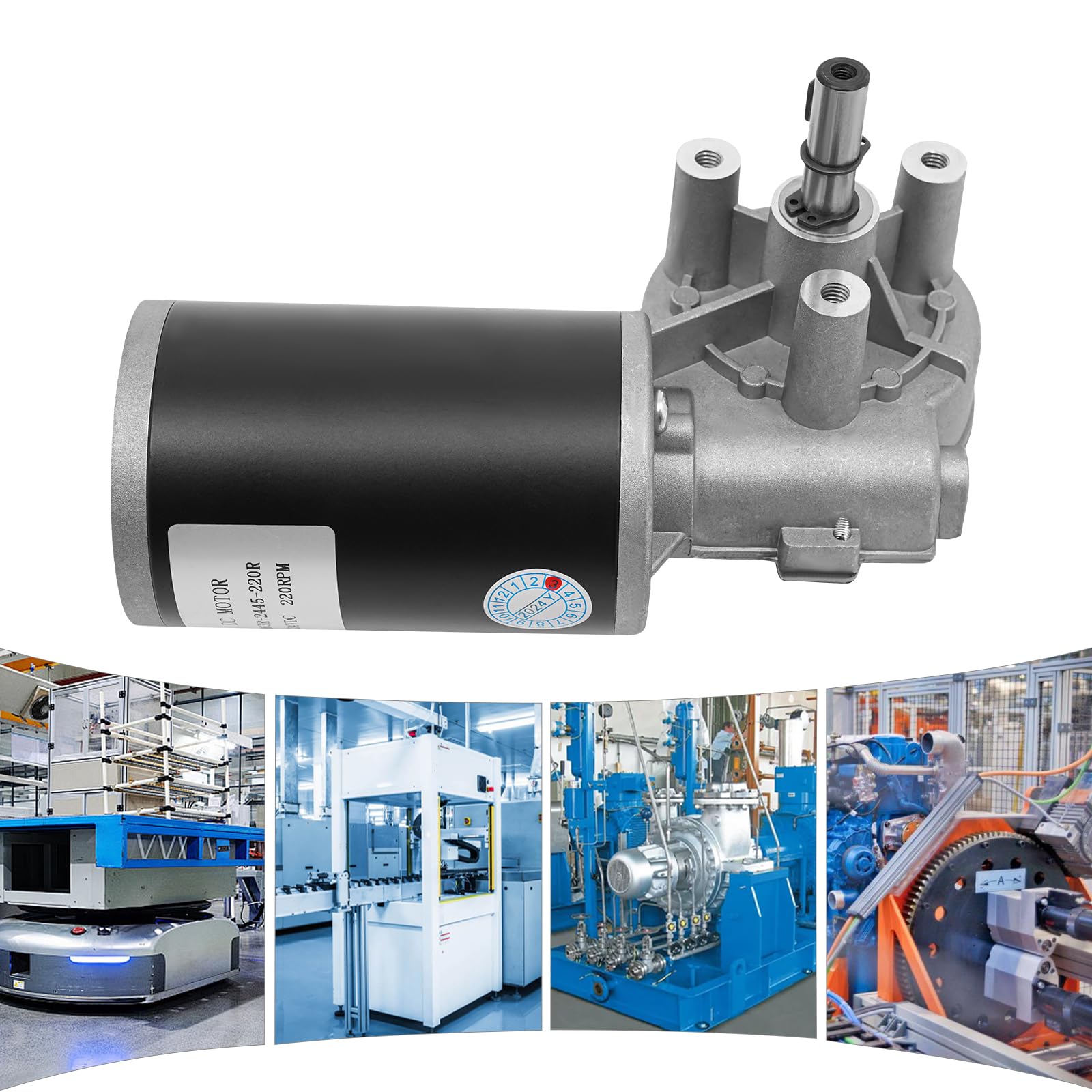 Getriebemotor 24V DC 45W, Elektromotor mit Untersetzungsgetriebe, Hohen Drehmoment, für Automatisierung, Torantrieb, Förderband