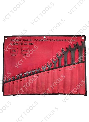 Miniatura 3 de VCT Juego de llaves combinadas de panel elevado de 16 piezas, juego de llaves métricas de 12 puntos, 0.236-1.260 in