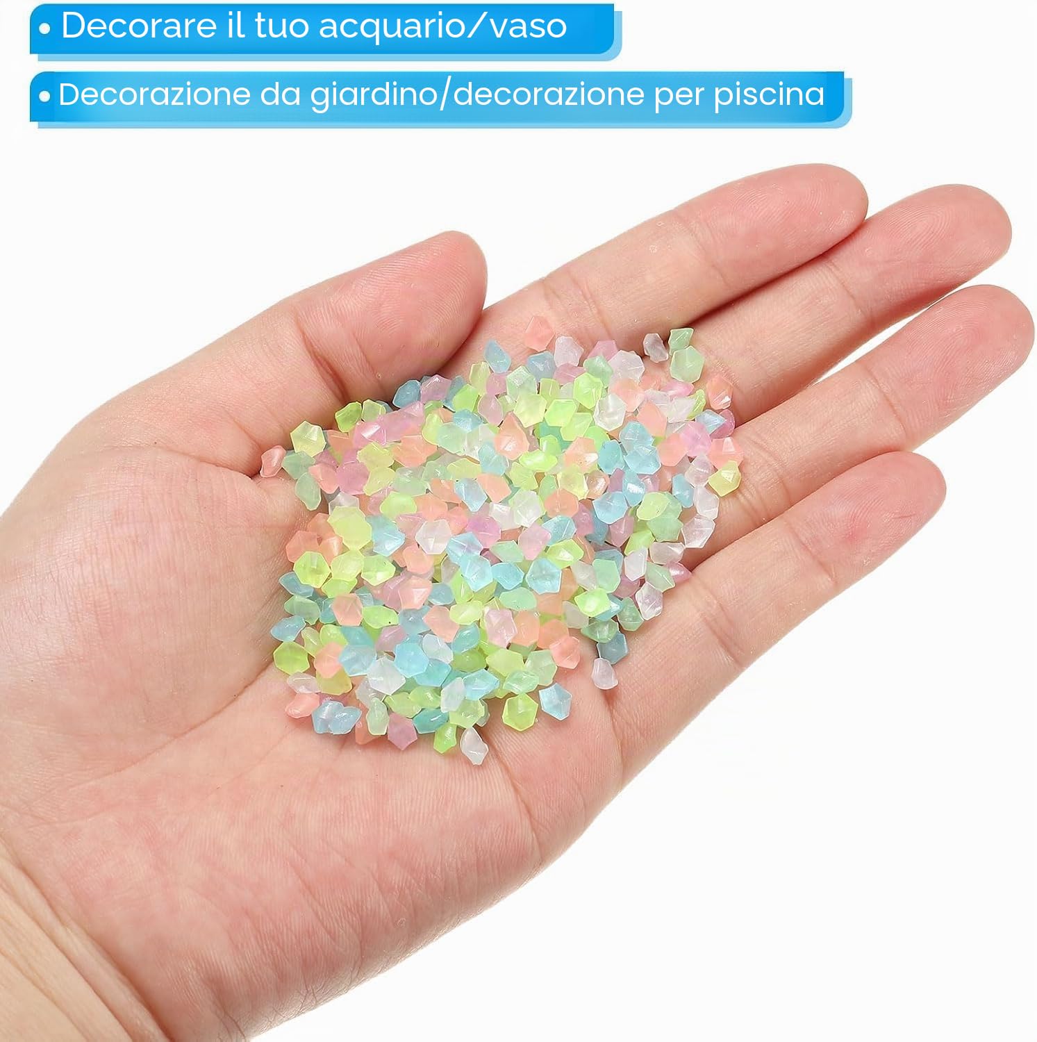 6000 Pezzi Pietre Luminose Ghiaia per Giardino Luminosi Giardino Pietre Decorative Luminoso Pietre Ciottoli Sassi da Giardino Decorazioni Giardino per Acquario Pietre Nottilucenti Ghiaia