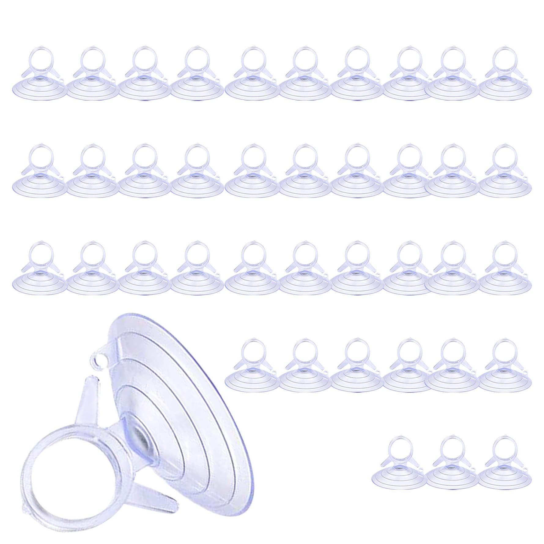 Uanqfegy Suction Cups 40PCS – PVC Clear Sucker Pads, Strong Adhesive Suction Cups for Car Sun Shade Window