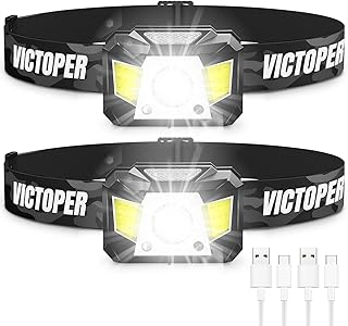 Rechargeable Headlamp 2 Pack, 1200 Lumens Motion Sensor Head Lamp with Red Light, 8 Modes Super Bright LED Headlight, WaterProof Head Flashlight for Outdoor Camping Hiking Running Fishing Hunting