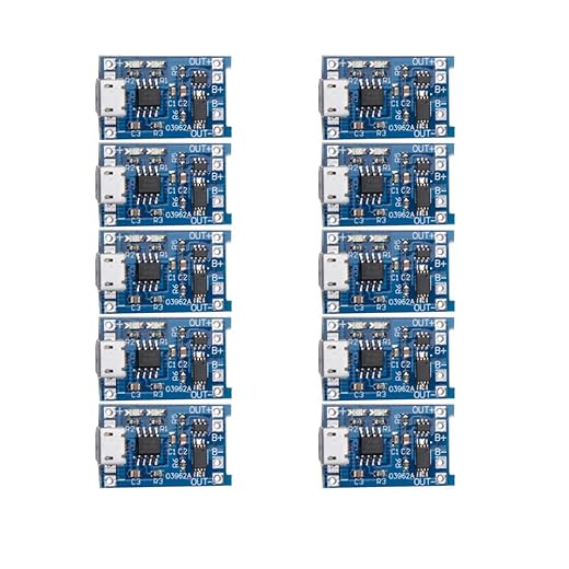 CHENBO 10 Pcs 5V Micro USB 1A 18650 TP4056 Lithium Battery Charging Board with Protection Charger Module