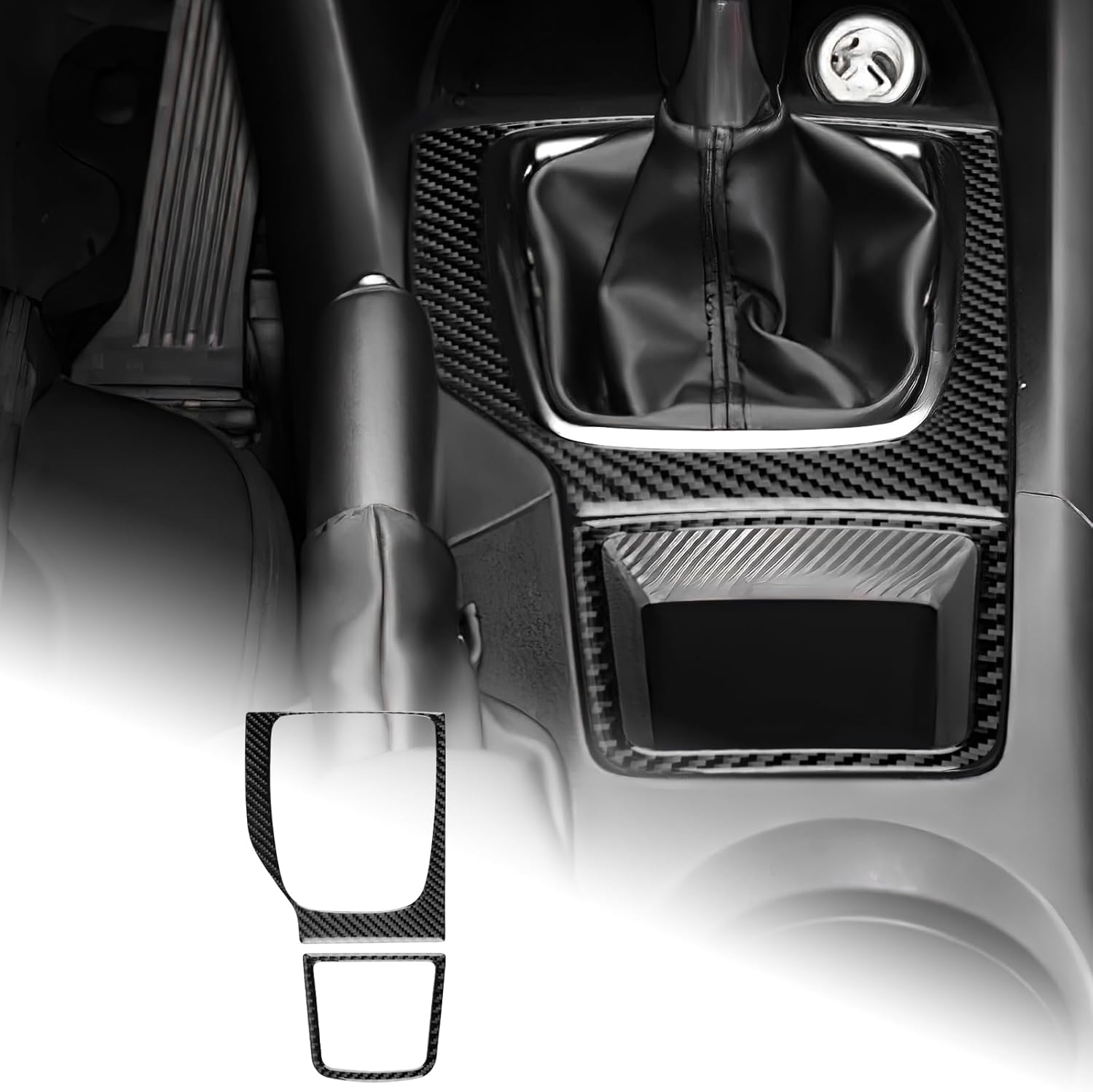 AIRSPEED Carbon Fiber Center Console Gear Shift Panel Cover Interior Trim for Mazda 3 Axela 2014 2015 2016 Accessories, Automatic Transmission, Black