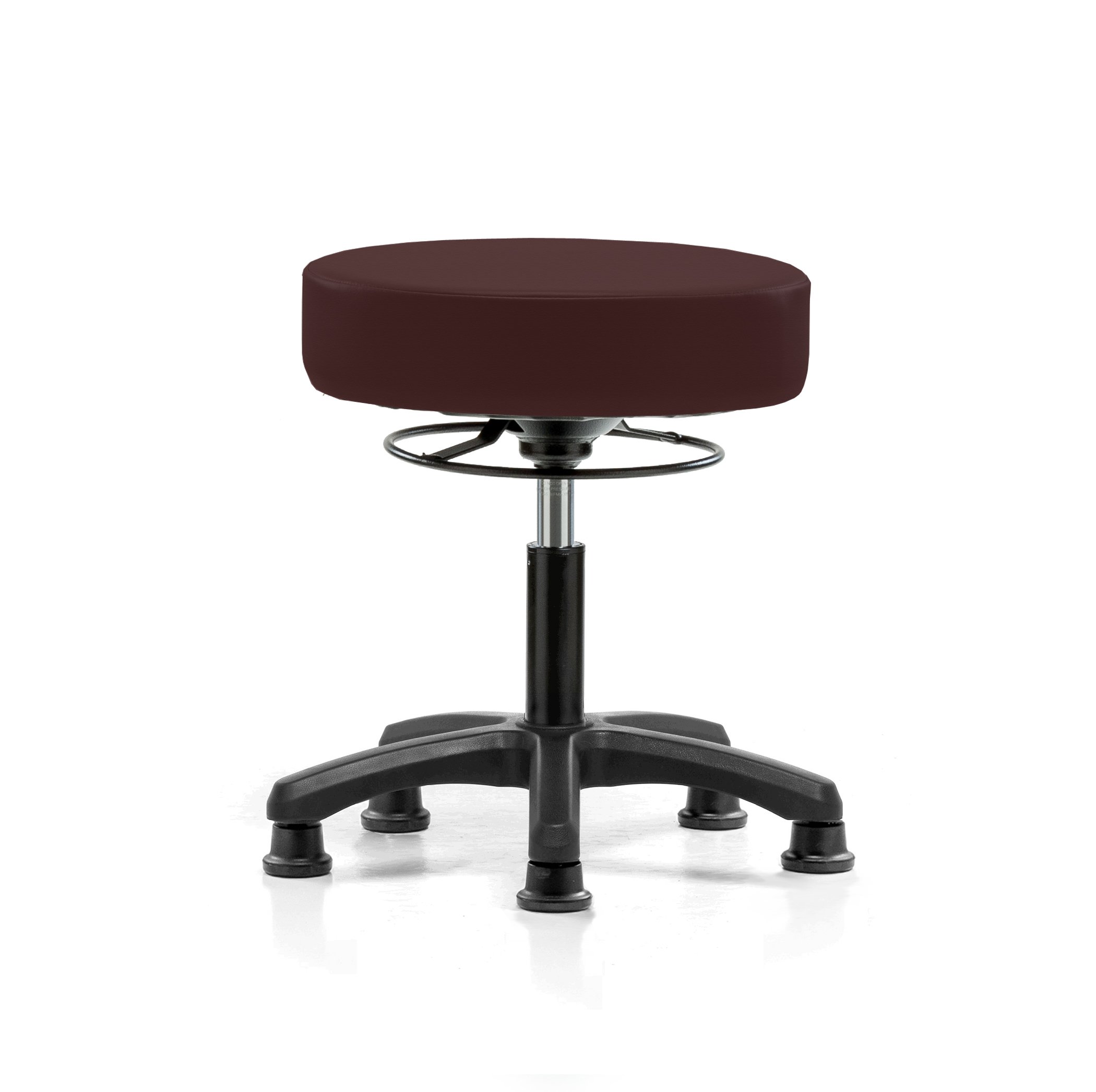 Perch Lab Stool, Glides, 18-23", Burgundy Fabric