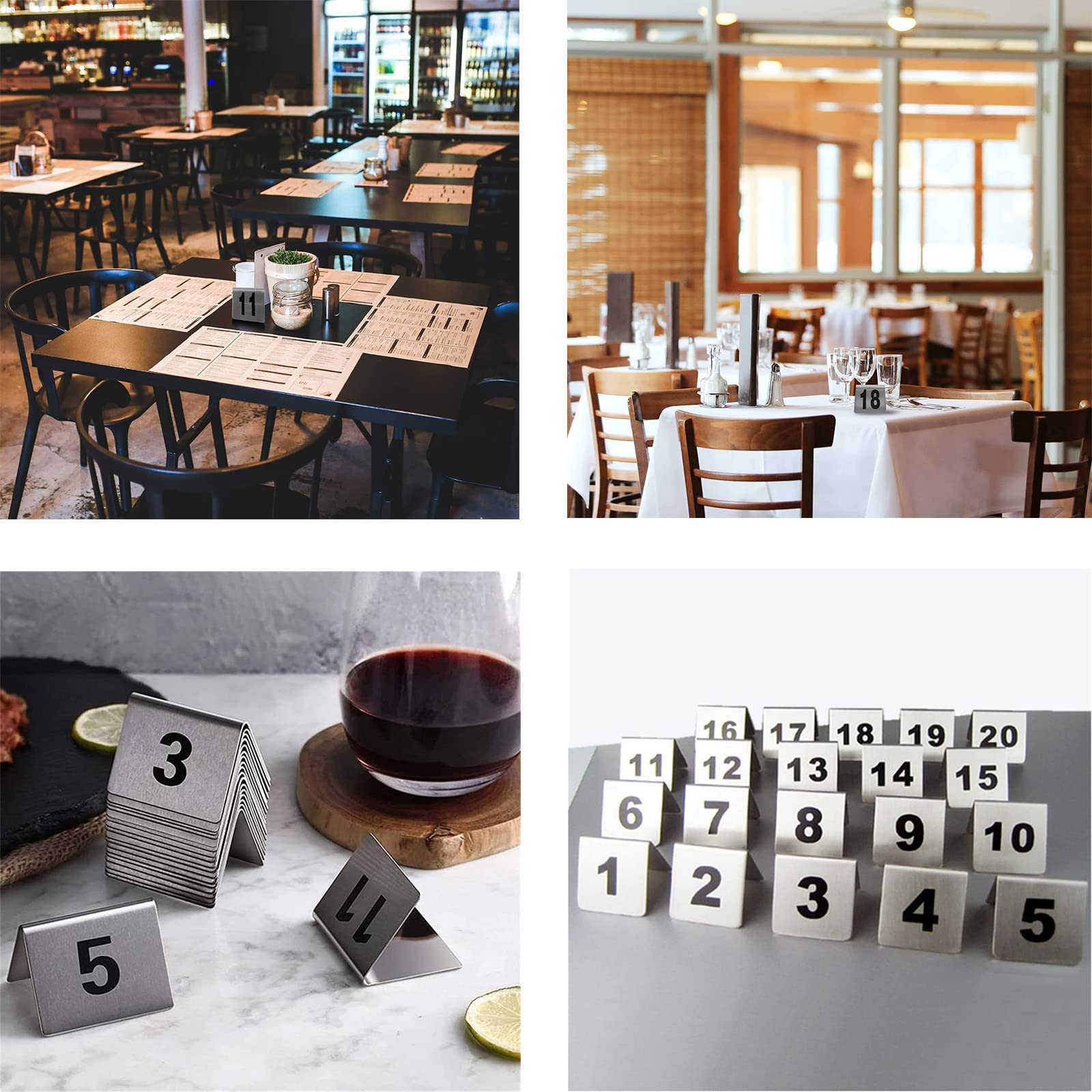 Tarjetas para Colocar Comidas para restaurantes, cafeterías, números de Mesa, números de Mesa Estilo, Placas apilables con Carteles Digitales, Reutilizables (Color: 1 a 50, tamaño: 5 x 5 cm)