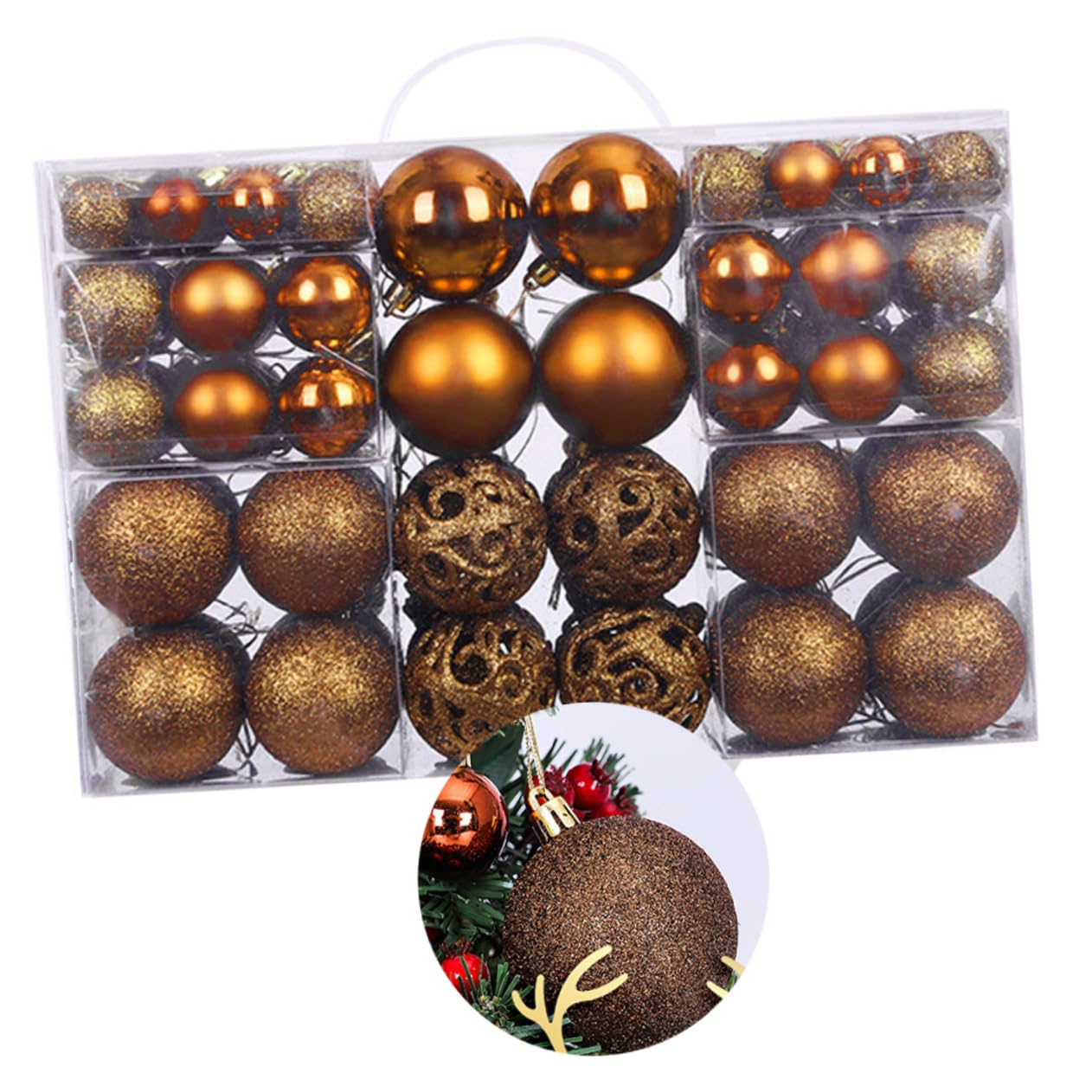 Garneck 100pièces Boules de Noël Décoratives à Suspendre Pendentifs pour Sapin de Noël