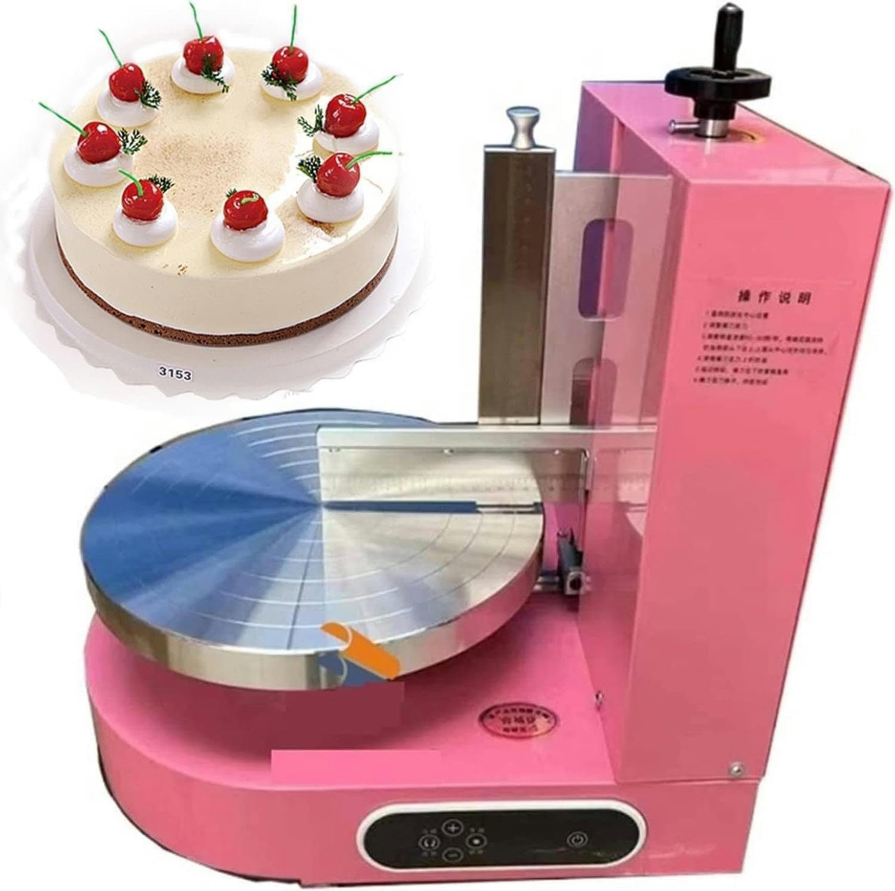 Aplicador automático de Crema para Pasteles, aplicador para Pasteles de cumpleaños, esparcidor de Recubrimiento para Pasteles para Pasteles de 4 a 12 Pulgadas, Color Rosa