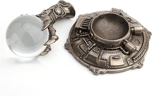 Miniatura 2 de Veronese Design 6 1/2" Steampunk Dragon Claw Escultura Cristal Resina Escultura Bronce Acabado