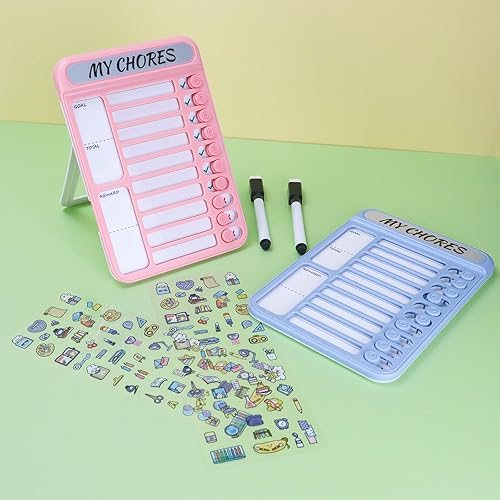 Miniatura 6 de Tabla de tareas de borrado en seco para niños, pizarra magnética de lista de verificación, tablero de lista de tareas reutilizables, planificador de