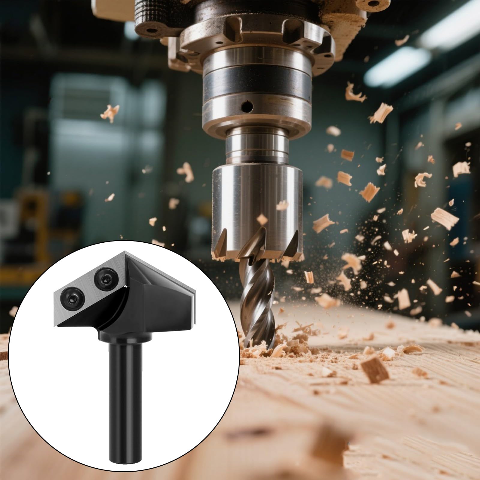 Punta per fresatrice in metallo duro con scanalature a V da 120/90 gradi, gambo da 1/2 pollici, adatta per fresatrici, router per legno