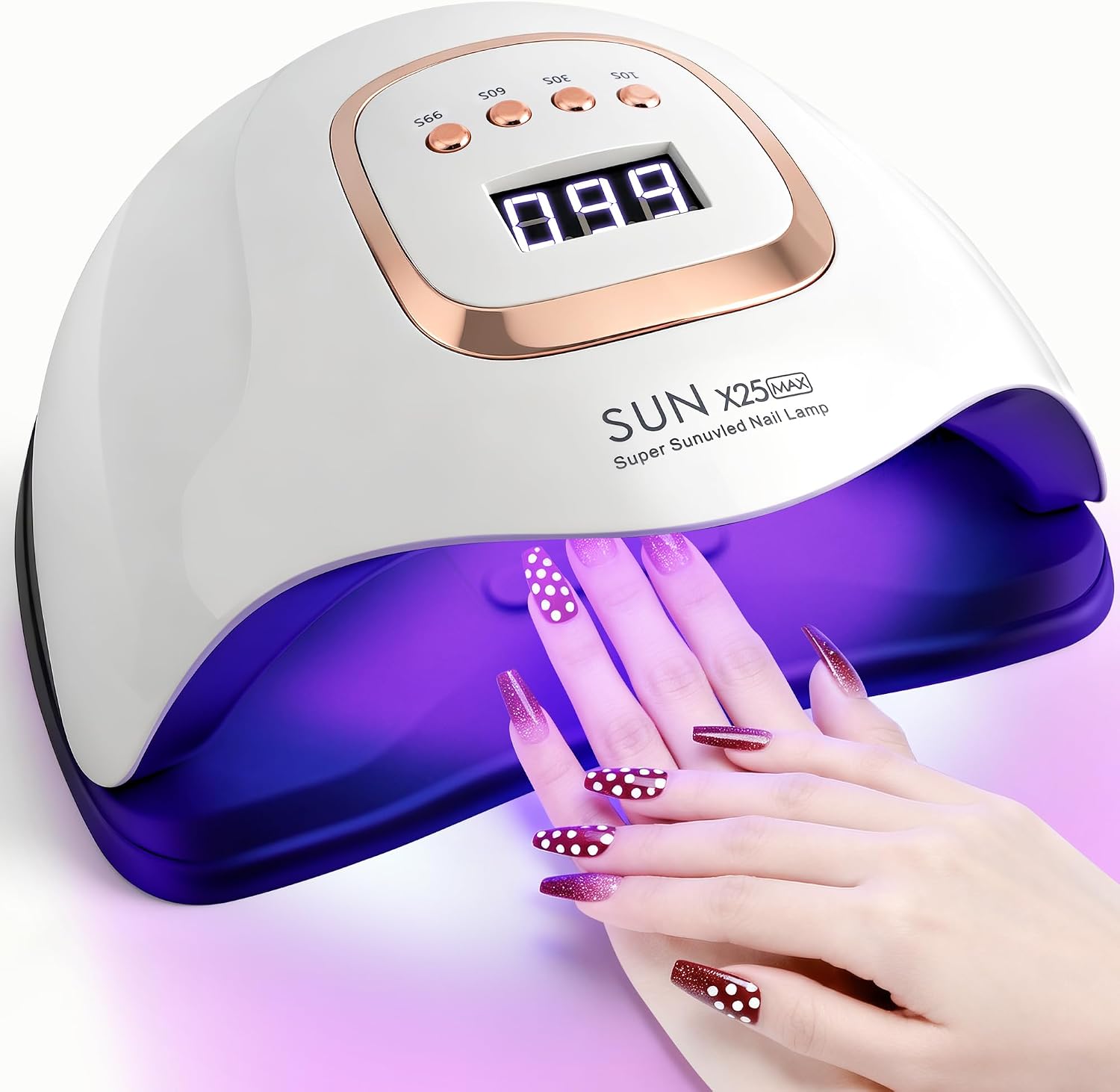UV Nail Lamp for Gel Polish, 81 LEDs, 4 Timers, Auto Sensor