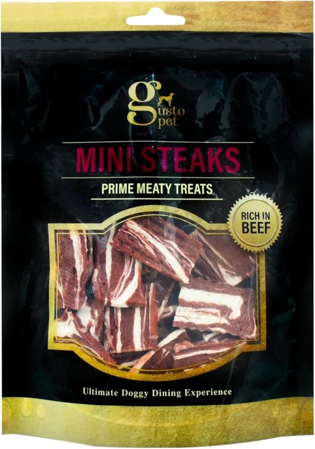 Doggie Delights Dog Treats Premium Quality Delicious Doggie Healthy Treats For Dogs Low in Fat Real High In Protein Pack Of 1 (Mini Gusto Steak)