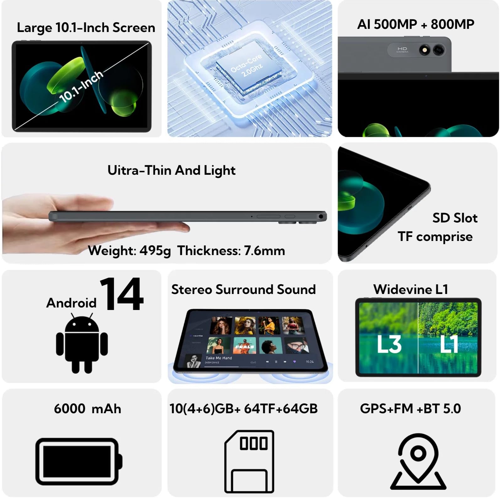 T1 HD Tablet 10.1インチ 128GB Produtos com até 15 OFF no PIX KaBuM