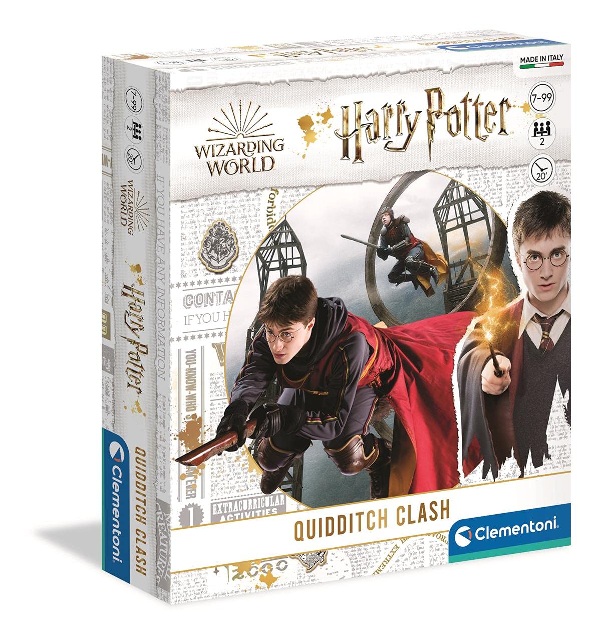 Clementoni - 16638 - Harry Potter - Quidditch Clash - board games for 8 years olds and older, family games for teens and adults, 2 players, card games, fun challenges