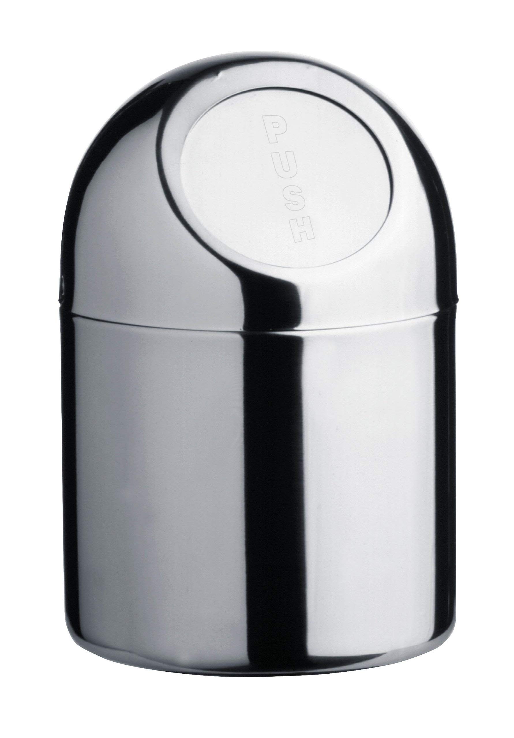 Furnishing4u Mini Waste Bin with Push Top,silver,H17 x W12 x D12cm