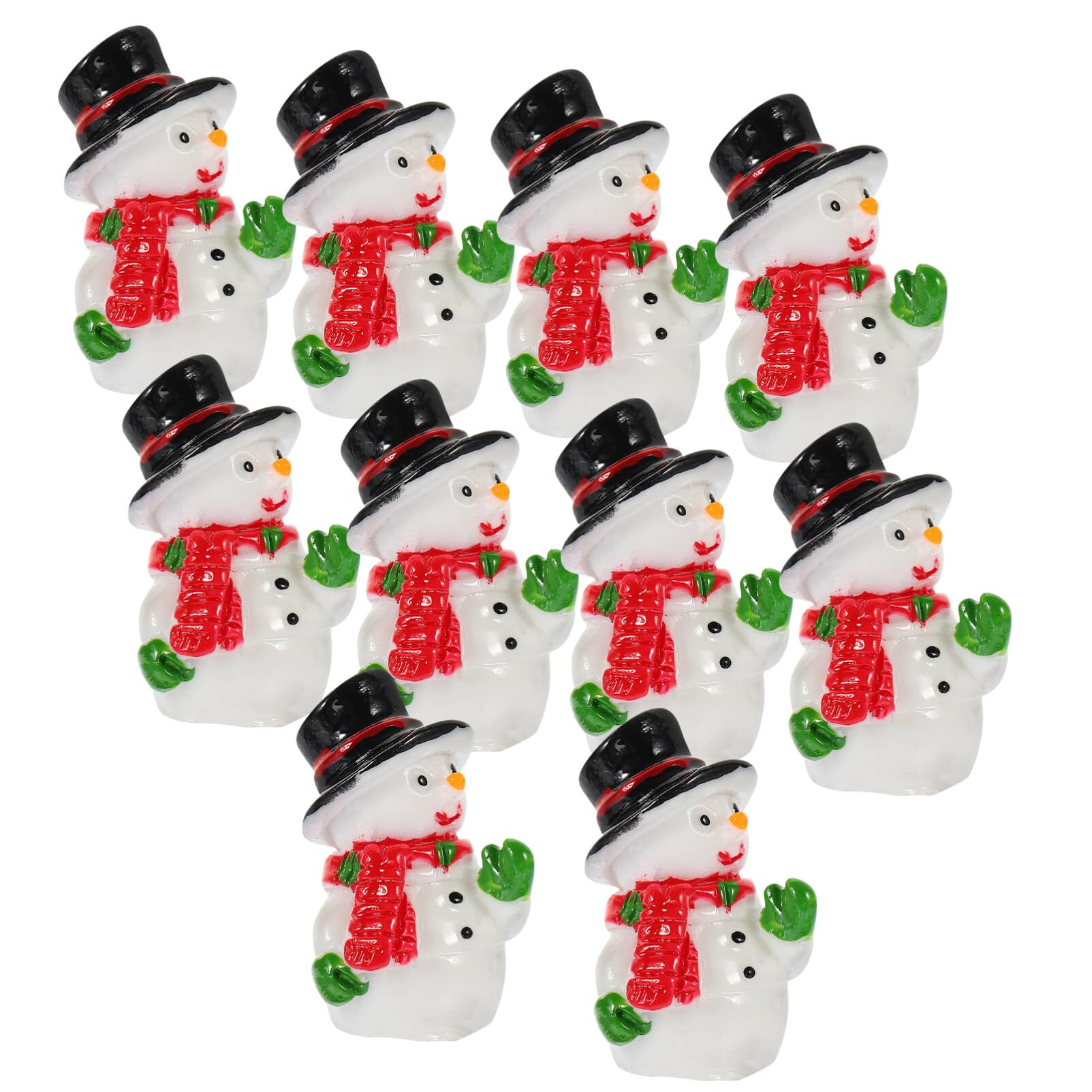 PRETYZOOM 50 Pcs Pequeño Muñeco De Nieve Decoración De La Habitación para El Dormitorio Mini Adornos De Muñeco De Nieve Adorno De Micro Muñecos De Nieve Resina Navidad Chica Bola De Nieve