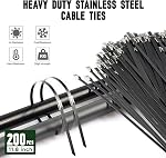 Heavy Duty Black Metal Zip Ties Comes With Special Tools For Fastening And Cutting Cable Ties,200pcs Uv Resistant Stainless Steel Cable Ties,Used For Vehicles,Farms,Fences, Pipe Bundling,Etc.