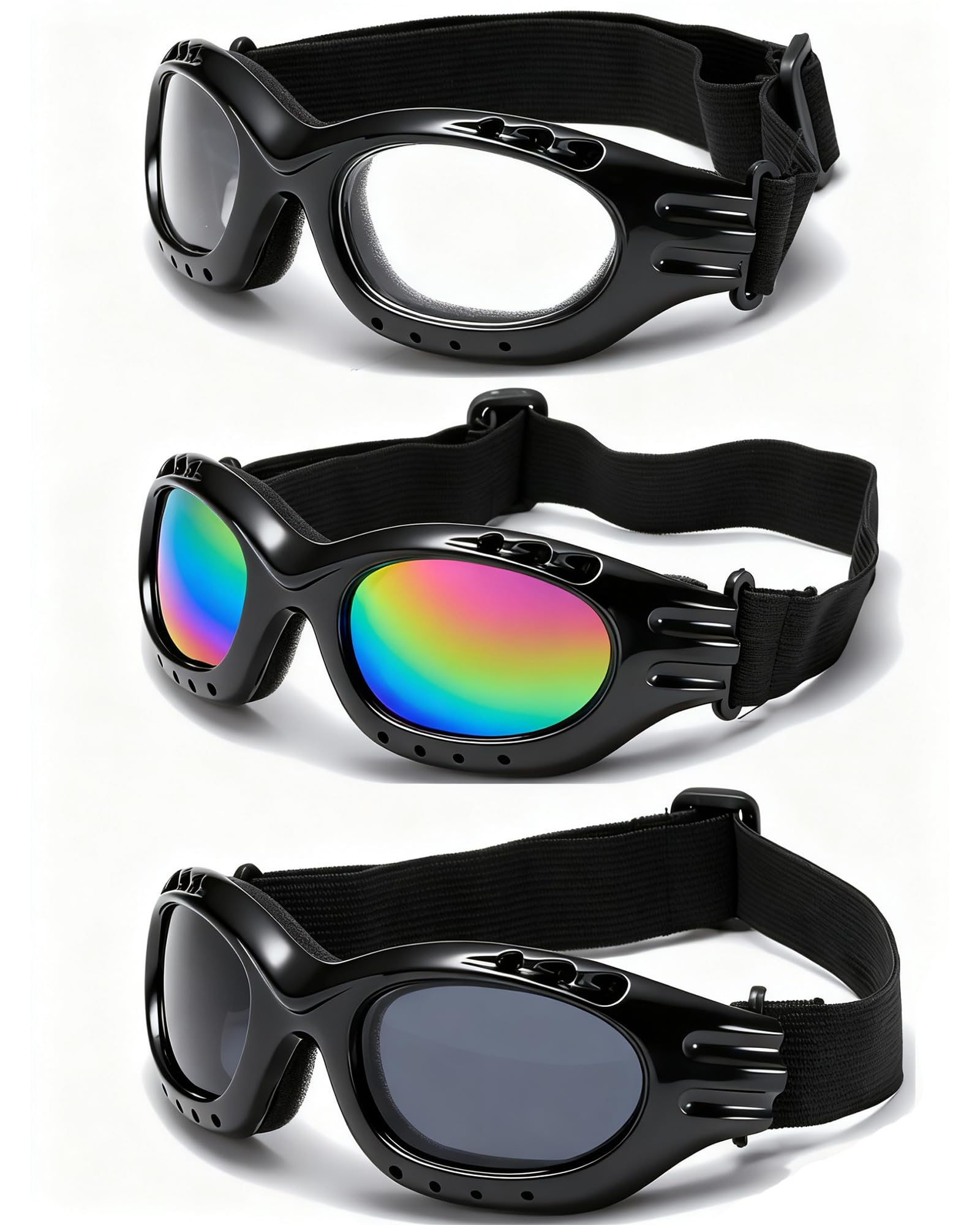 Photo 1 of YISUGOOC 3 Pieces Motorcycle Goggles Riding Glasses Dirt Bike Ski Goggles Anti-UV Dustproof Windproof ATV Goggles For Motorcycle Riding, Skiing, Outdoor Men Women Youth