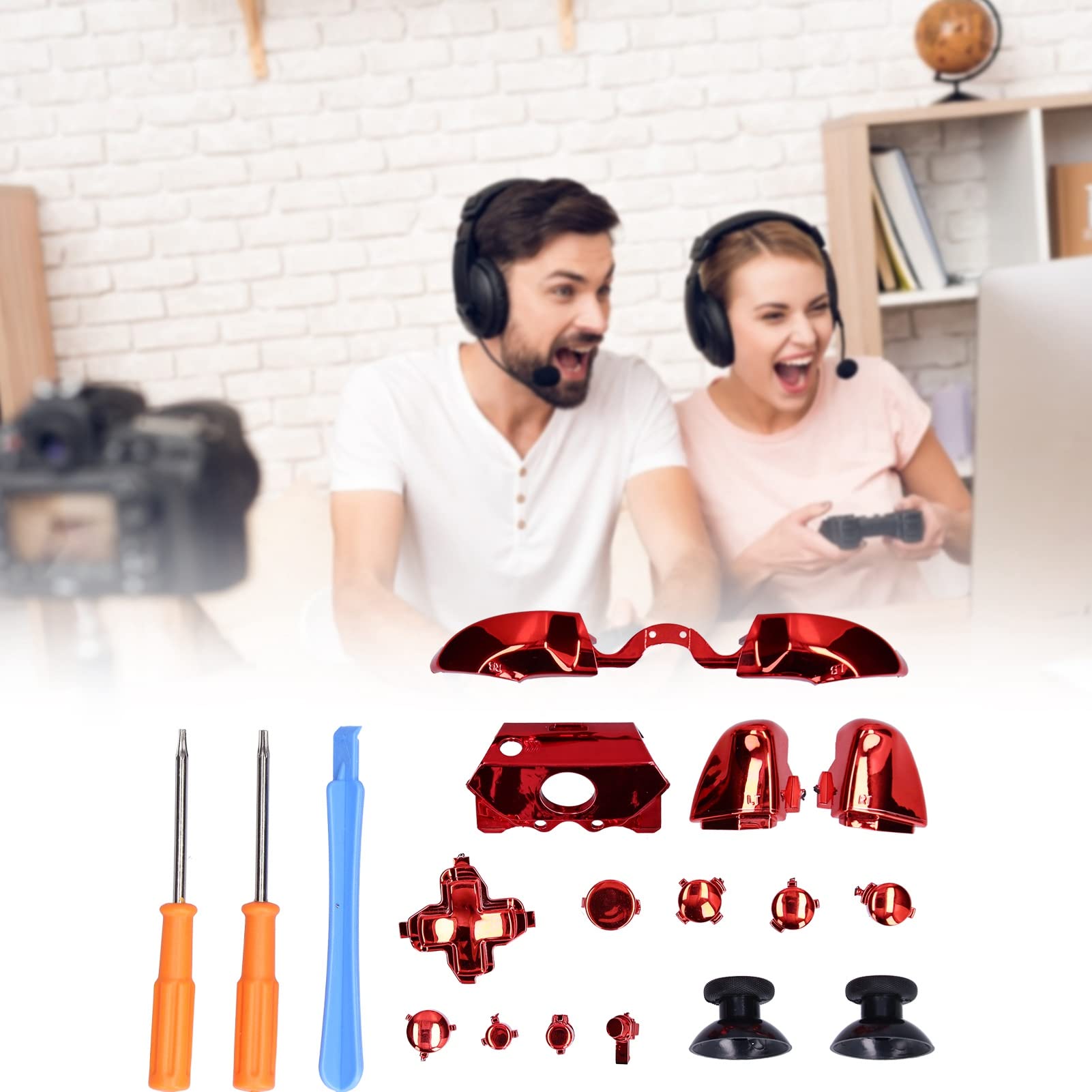 Kit de Bouton de Contrôleur de Jeu de Remplacement LT/RT LB/RB Pièces de Réparation de Bouton avec Jeu de Tournevis pour Contrôleur pour One Elite X1