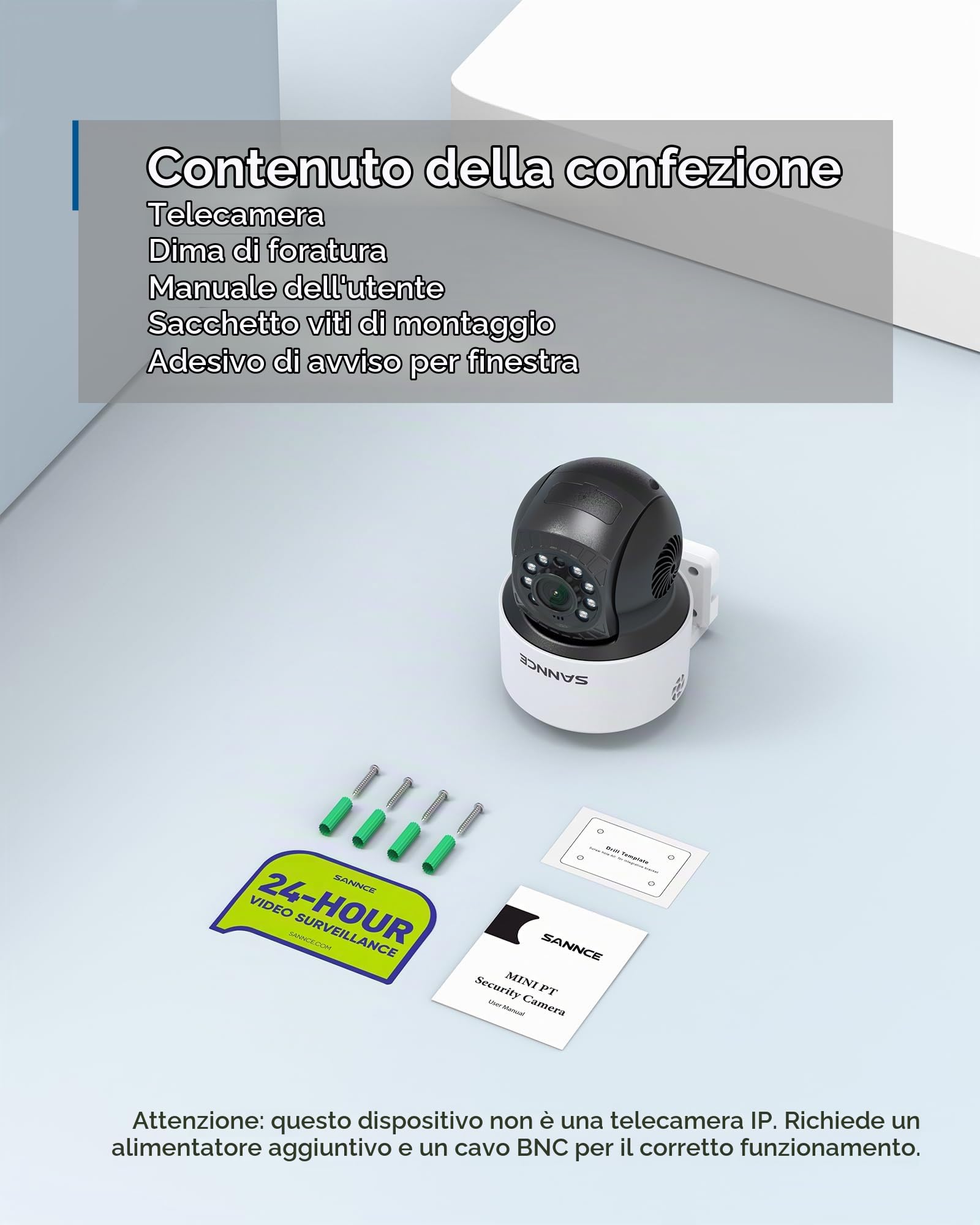 SANNCE PTZ Telecamera di Sorveglianza Esterna 1080P Analogica AHD Visione Notturna 30M, Rilevamento del Movimento,Pan 350°/Tilt 90° 2MP Telecamera ,Compatibile o Altro DVR di Controllo Coassiale