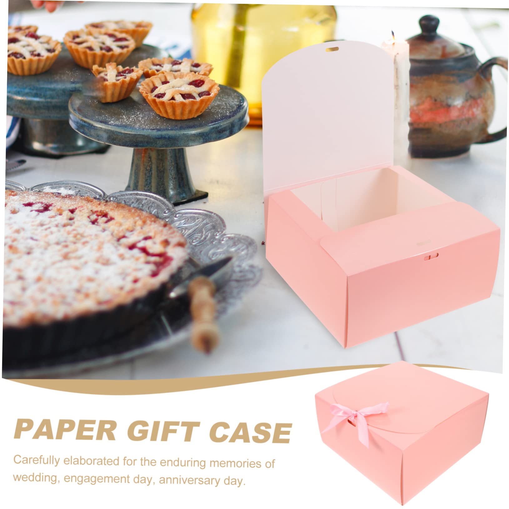 10piezas Cajas De Pastel Elegantes Lazo Para Empaque De Postres Para Cumpleaños Bodas y Celebraciones Especiales Diseño y Ventana Transparente