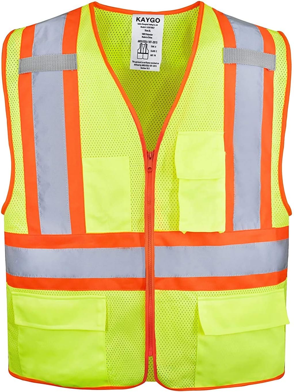KAYGO Safety Vest with Pockets - High Visibility Reflective Vest ANSI Class 2 Construction Vest - Image 4