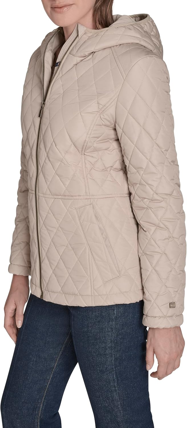 Tommy Hilfiger Women's Long Sleeve Zip Up Essential Quilted Jacket - Image 3