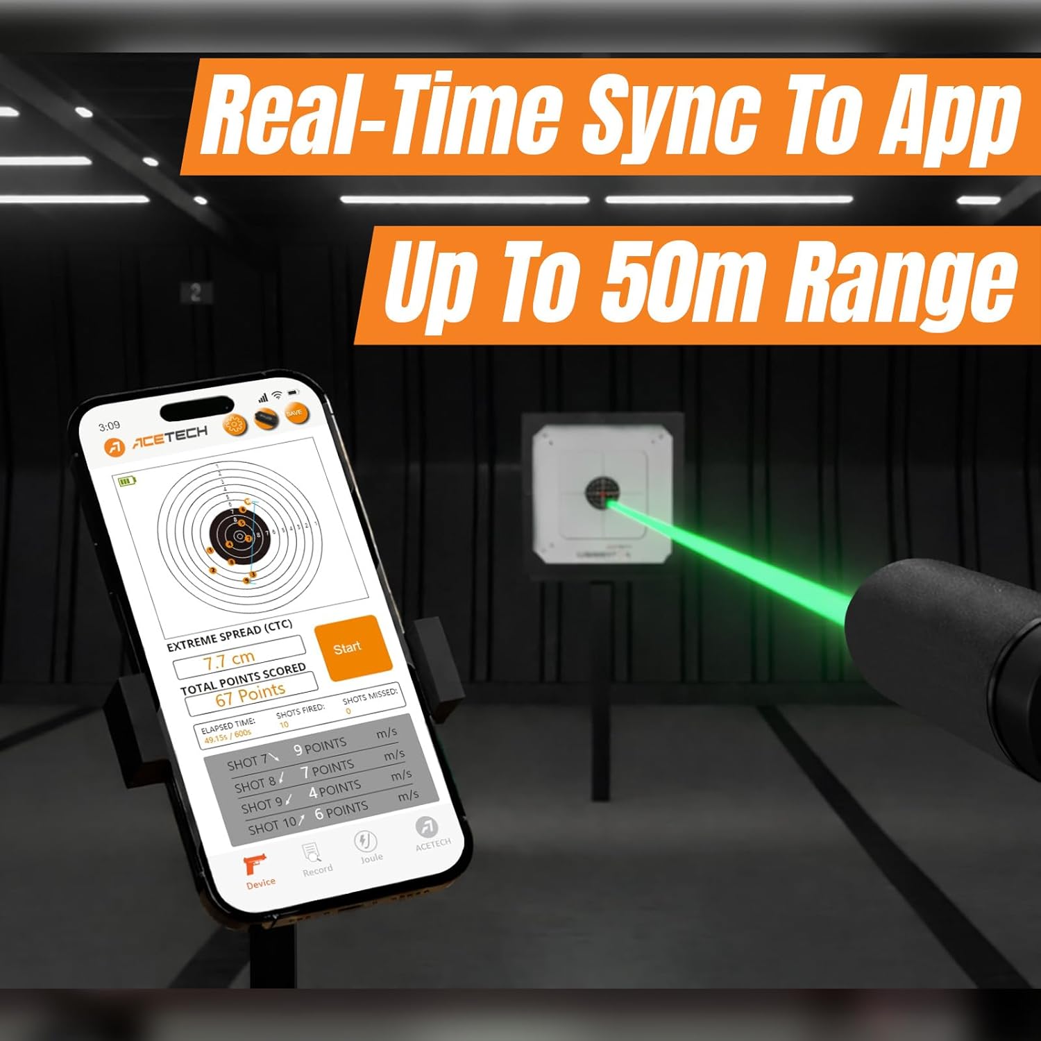 ACETECH Alignment Target Actual BB Impact Feedback Electronic System for Airsoft AEG/GBB Zeroing with App Control Voice Scoring Calibration Smart Technology Alignmentor