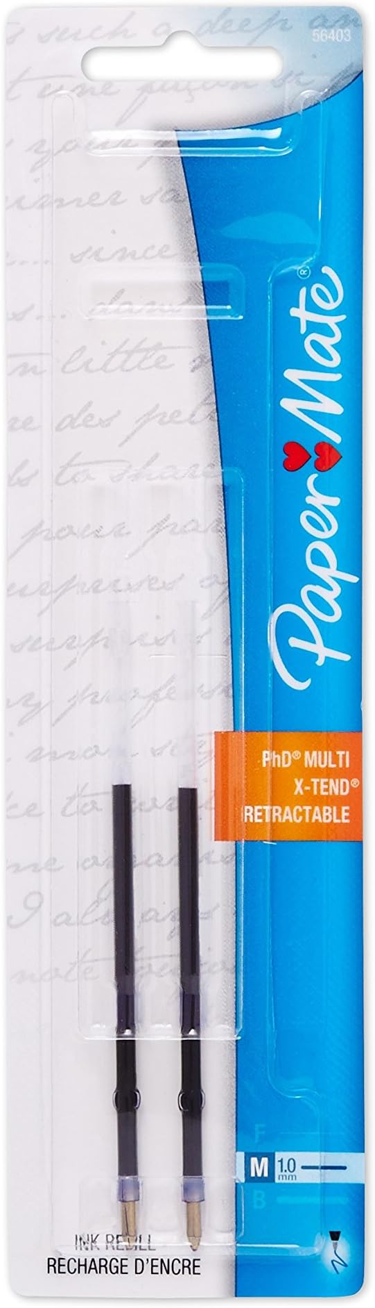 Paper Mate GForce, Titanium and XTend Medium Tip Blue Lubriglide Ink Pen Refills