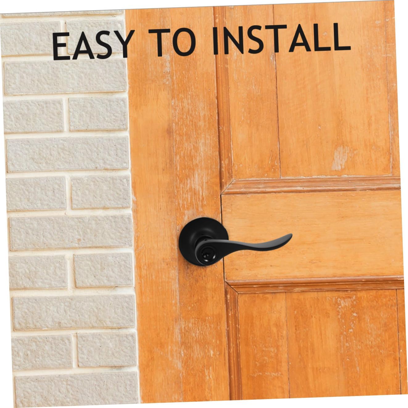 Bathroom Door Lever Handle Lock Black Privacy Lock for Bedroom and Interior Doors for Home