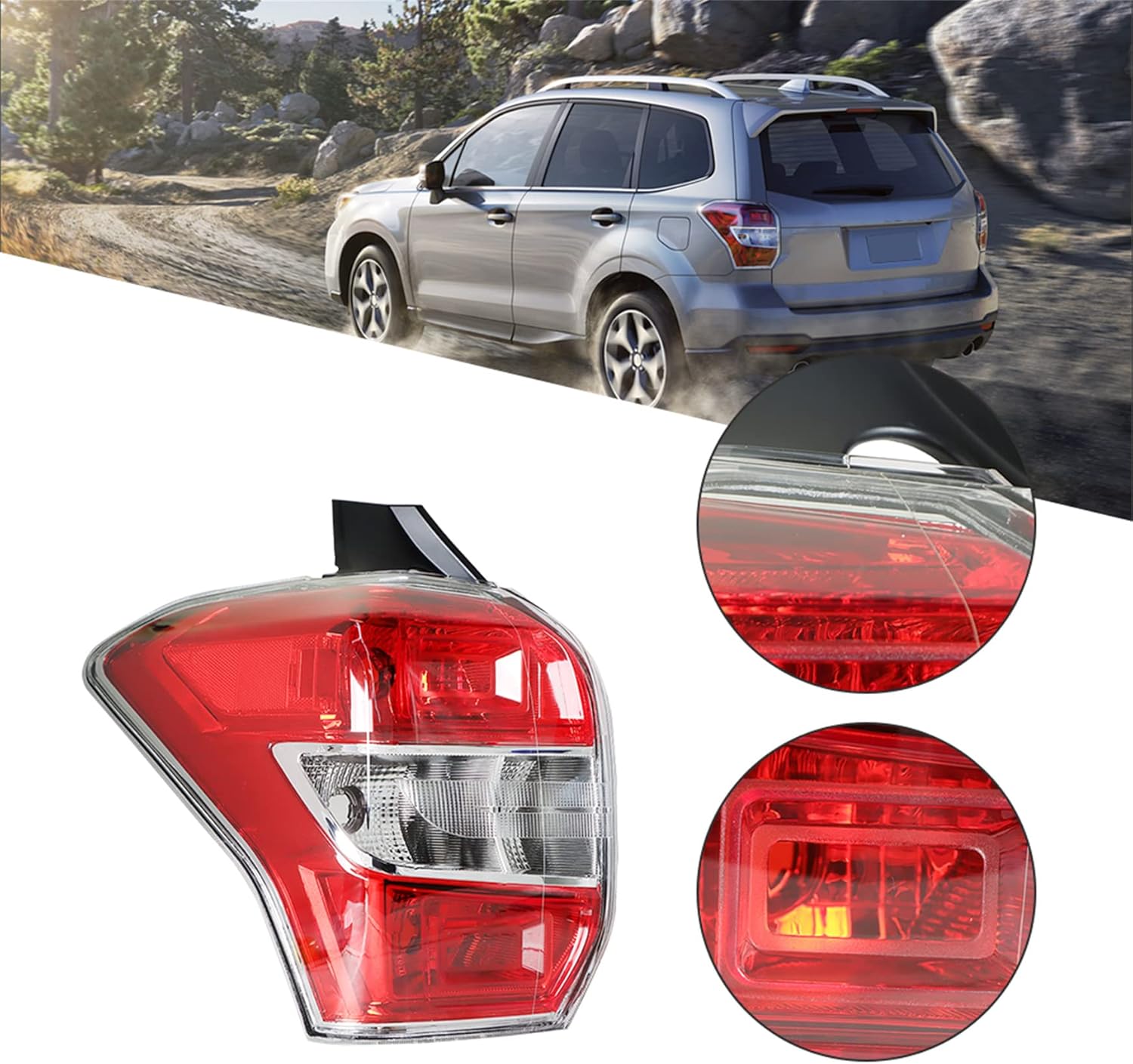 Silscvtt Rear Brake Tail Light Assembly Replacement for Subaru Forester 2014-2016 Left Driver Side Tail Lamp 84912SG051 SU2818105