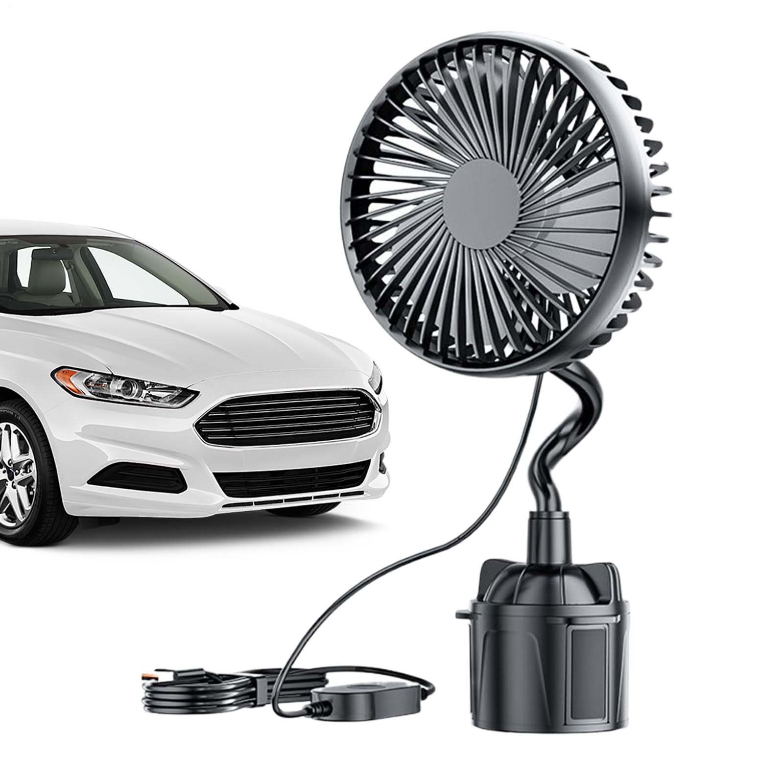 Ventilateur de voiture pour porte-gobelet pour rafraîchir cabine de camion et camping-car