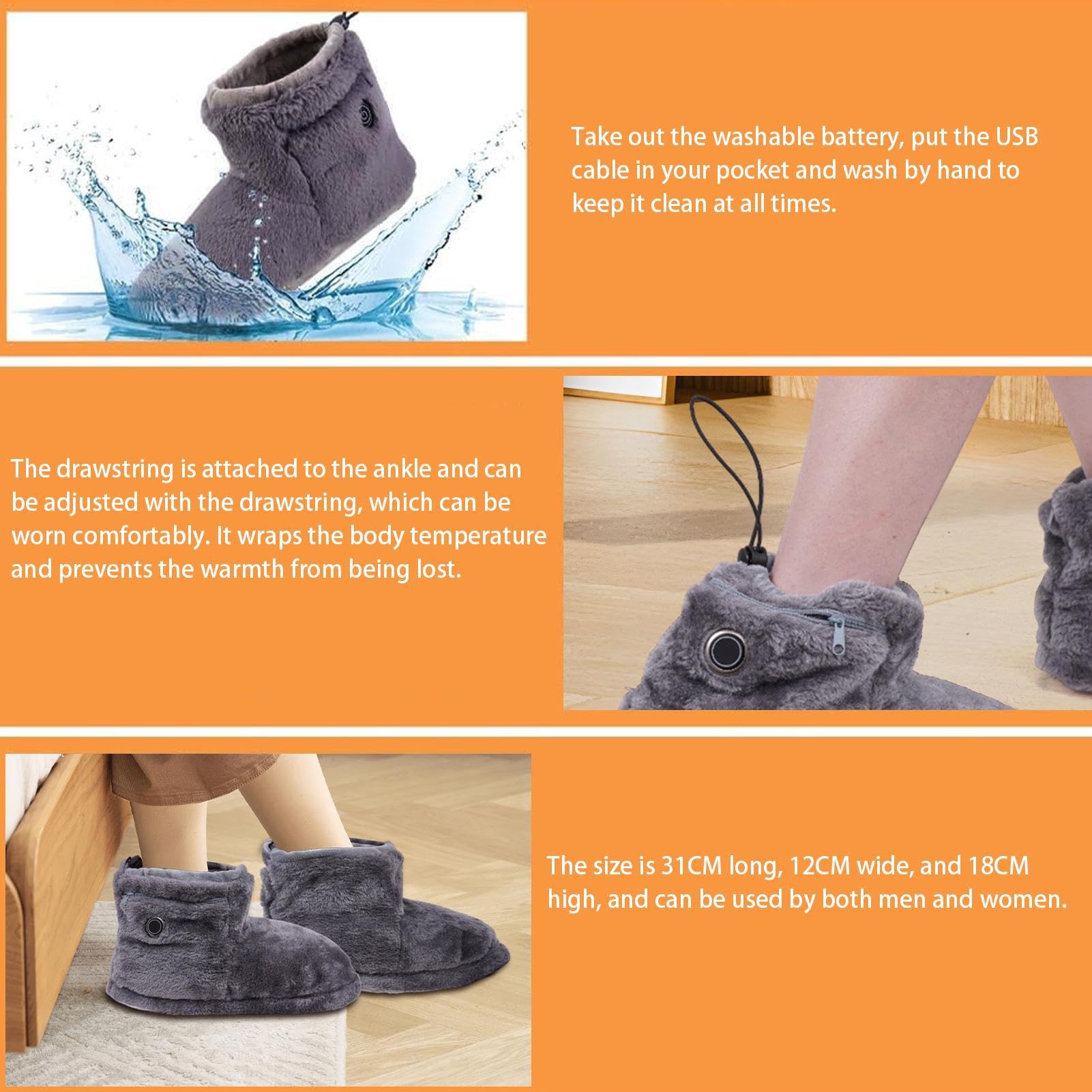 Beheizte Winterstiefel – Verstellbare Fünftemperatur-Stiefel, elektrischer Fußwärmer für Erwachsene | Komfort bei kaltem Wetter, Indoor Lounging, Fernsehen, Lesen Entspannung, Home Chatten, Büro