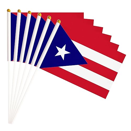 25 Pack Puerto Rico Small Flag, Hand Held Puerto Rican