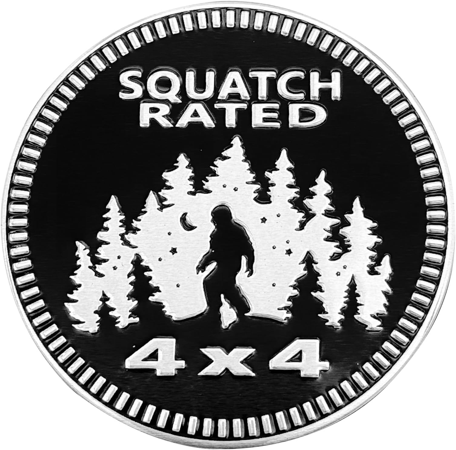 Wild Man Pattern Rated Car Emblem, Car Emblems and Badges, 4 x 4 Automotive Badge Decals, Auto Accessories 3D Metal Auto Decoration Sticker for Jeep Wrangler Vehicles Trucks (Squatch Rated/A)