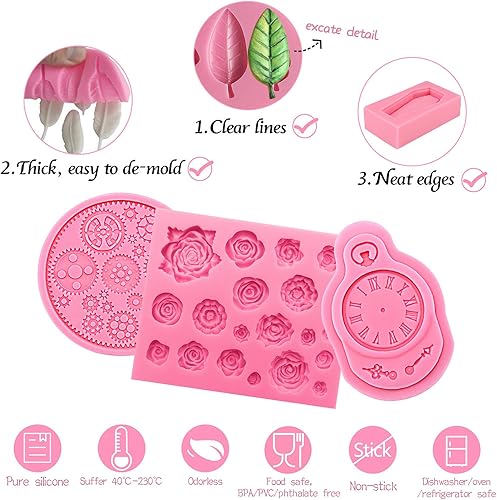 Miniatura 8 de Funshowcase Sugarcraft - Molde de silicona para 2 espejos o marcos de fotos o marcos de fotos