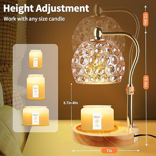 Miniatura 3 de Lámpara calentadora de velas, calentador de velas con temporizador y regulador, calentador de lámpara de vela de altura ajustable para velas