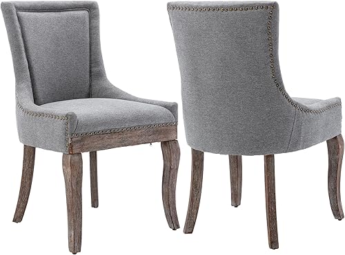 Miniatura 36 de Juego de 6 sillas de comedor, silla de cocina y comedor, sillas de comedor tapizadas en tela, sillas de comedor de madera, sillas de comedor, ribete