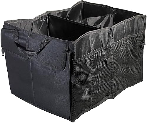 VViViD Contenedor organizador de almacenamiento plegable de nailon para maletero de automóvil con múltiples compartimentos