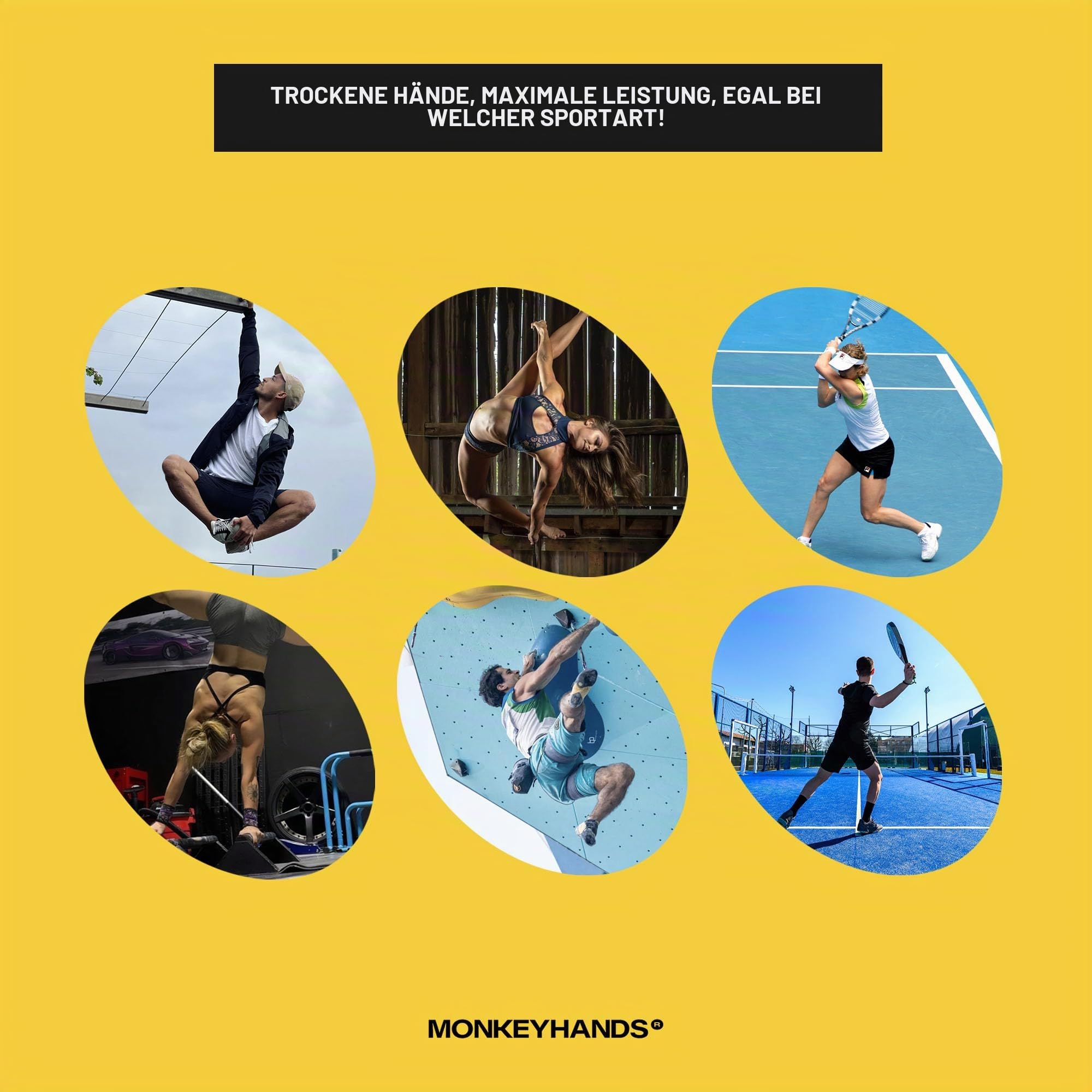 Monkey Hands Sticky Grip | Revolutionäres Gel für starken Halt bei Pole Dance | Trockene Hände Pole Grip | Veganes, innovatives flüssiges Magnesium | Keine Parabene/Resin | Rot, 100ml