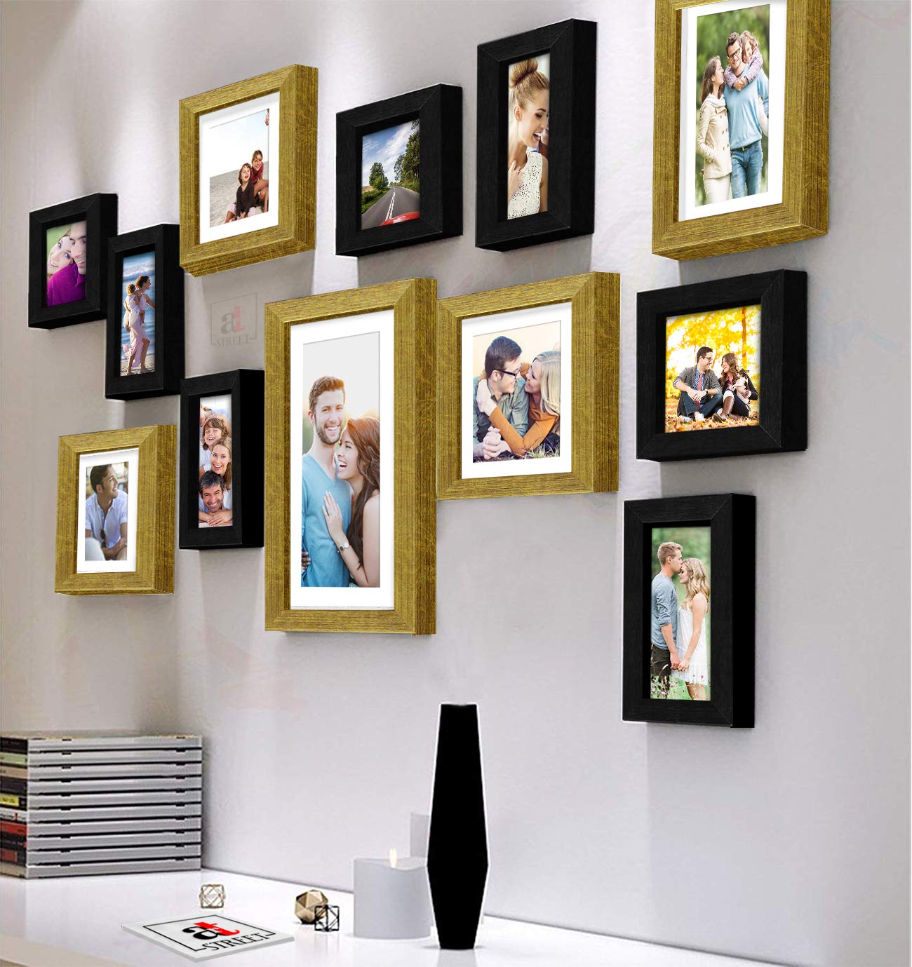 Art Street Decorative Nebula Individual Set of 12 Black & Gold Wall Photo Frames Wall Picture Frame Mix Size||4X6-7 Unit, 6X8-4 Units, 8X10-1 Unit|| (B07YY2BLDW) Amazon Price History, Amazon Price Tracker