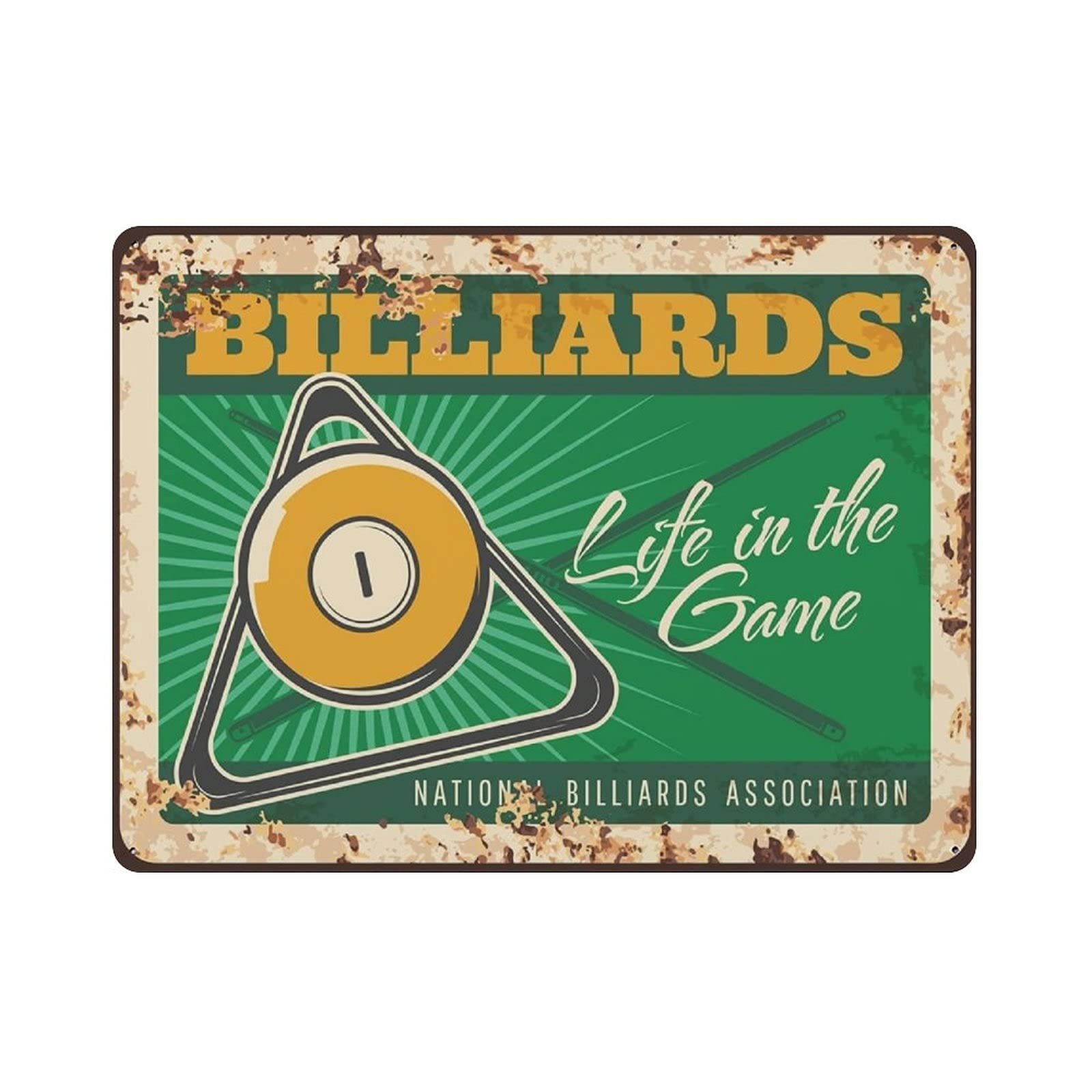 rayprint Metal Tin Sign Billiards Game Vintage Tin Poster Metal Sign Wall Decoration Country Kitchen Home Garage Decor 12"x16"