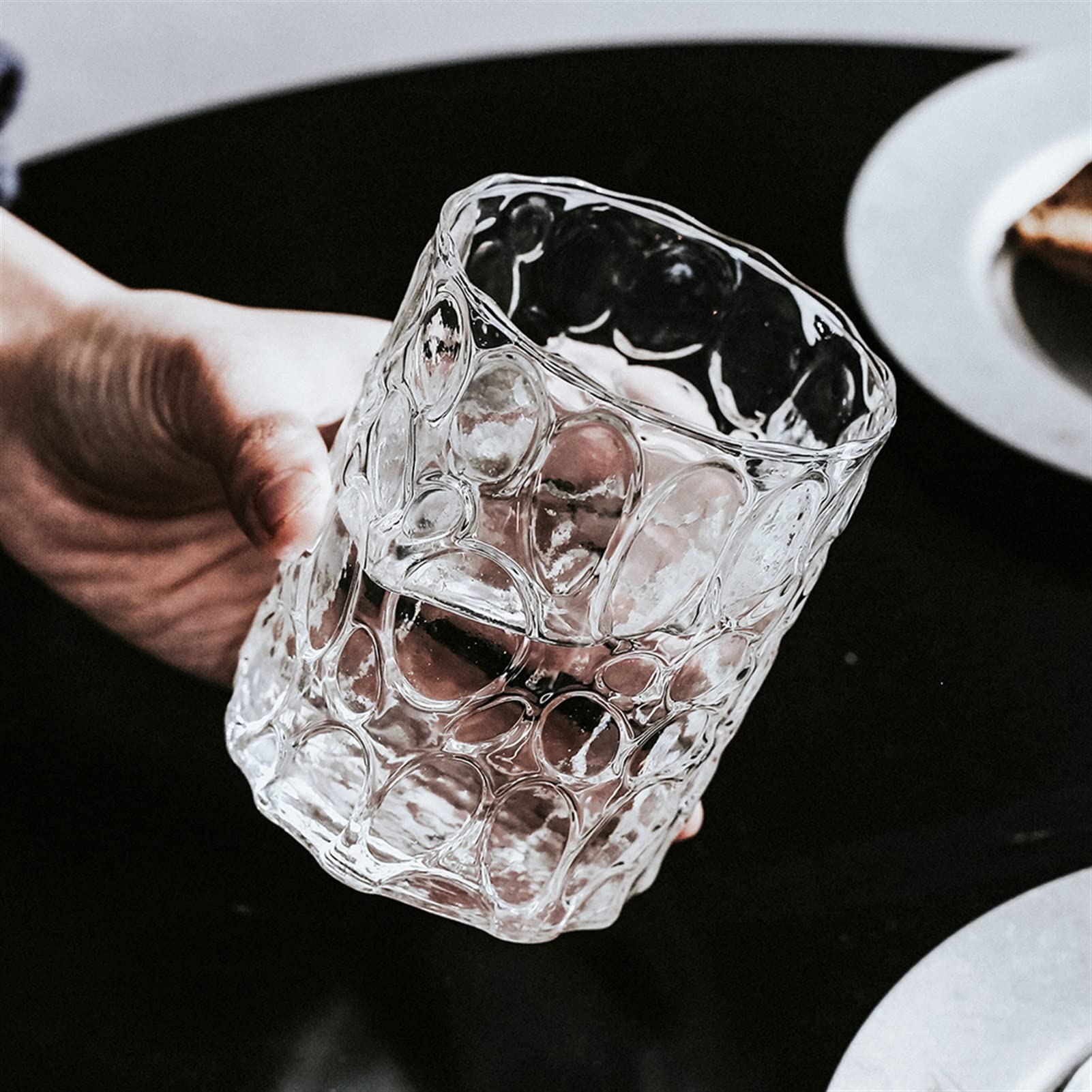 Szklane kubki kreatywne szklanki do whisky wysokie szkło borokrzemowe staromodny kubek do wina mleko śniadanie przezroczyste kubki dla przyjaciół szklanki do picia (kolor: szary)