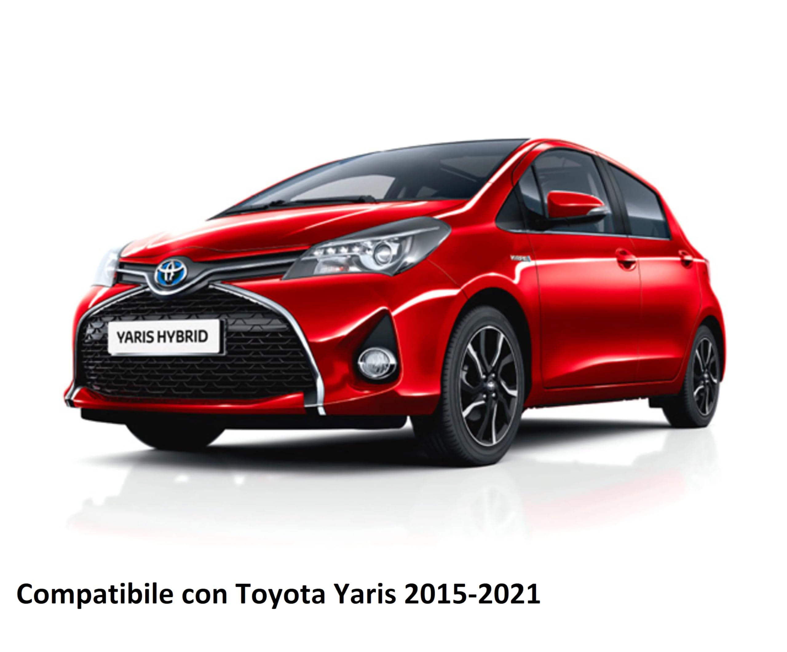 Bracciolo Auto per Toyota Yaris 2015-2021 - Poggia braccio per Auto in Pelle Nera con Posacenere e Vano Portaoggetti