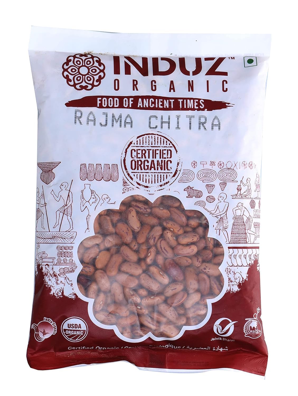 Induz Organic Rajma Chitra, 500g (Pack of 1)