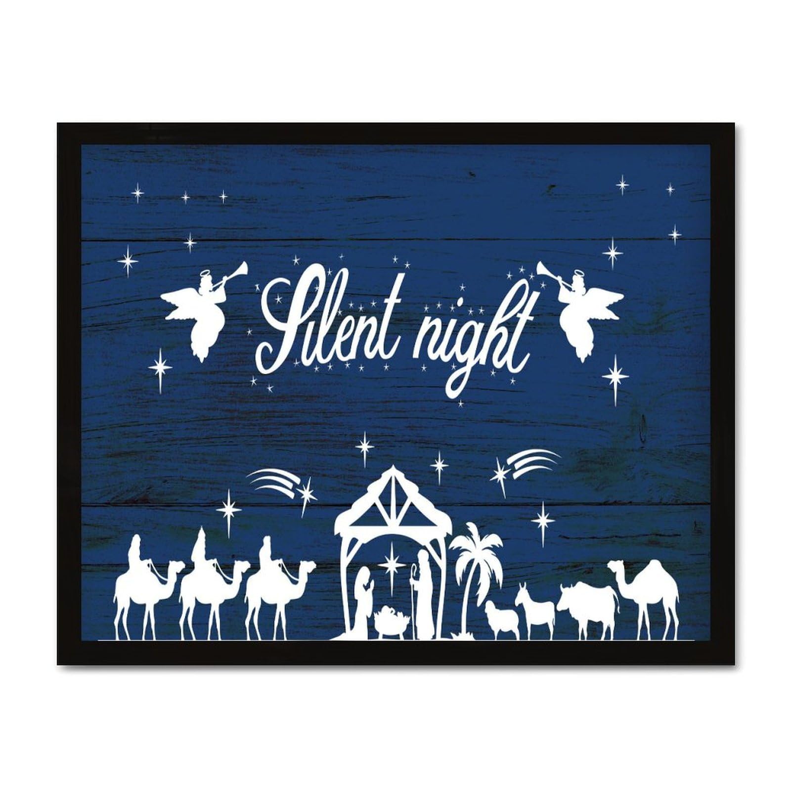 Décoration murale de Noël rustique en bois Jésus 41x51 cm