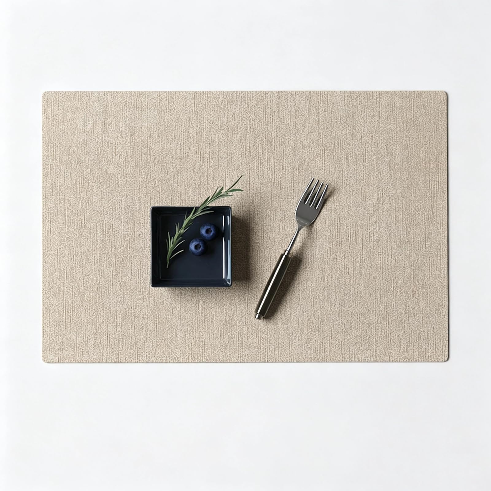PVC Placemat Linen Texture, Rectangular for Dining Room & Living Room