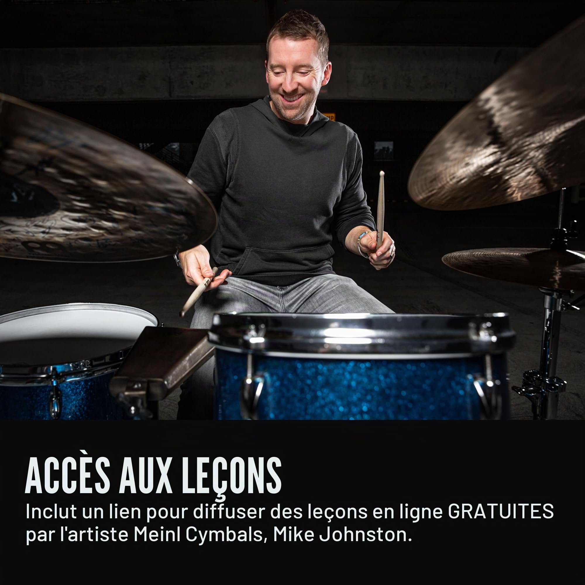 Meinl Cymbals HCS1314+10S Headliner Set de cymbales comprenant 1 hihat de 33 cm (13") 1 crash de 35,6 cm (14") 1 splash de 25,4 cm (10") + paire de baguettes Promark TX5AW