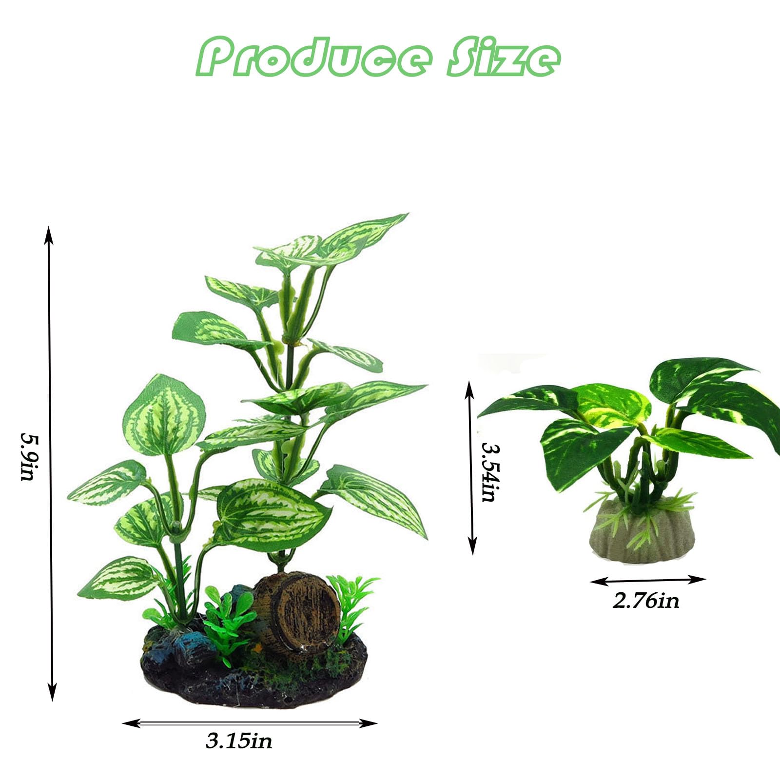 awenyzen 4pcs Aquarium Silk Plants for Betta Fish Tank?Fish Tank Decorations?Amphibian Habitat Hideout Goldfish Plant,Multi Shape Fake Decorations