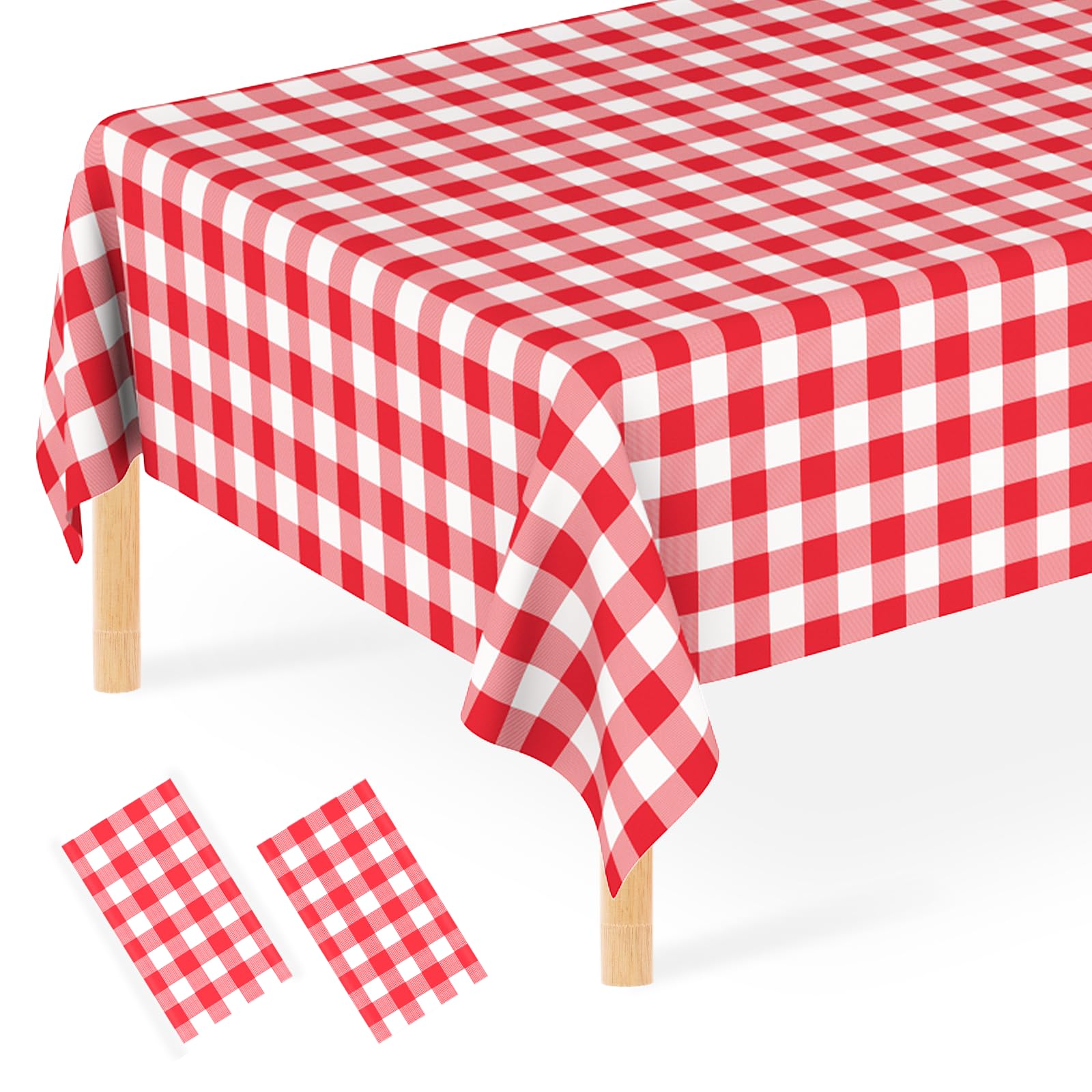 ABAKUHAUS scacchi Tovaglia, Gingham Style Vintage, Rettangolare per Sala da Pranzo e Cucina, 140 x 170 cm, Viola Bianco